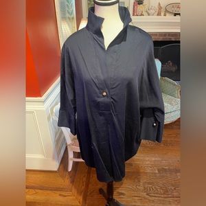 TUCKERNUCK Navy Pomander Place Blouse/Tunic Too, Size Medium, NWOT
